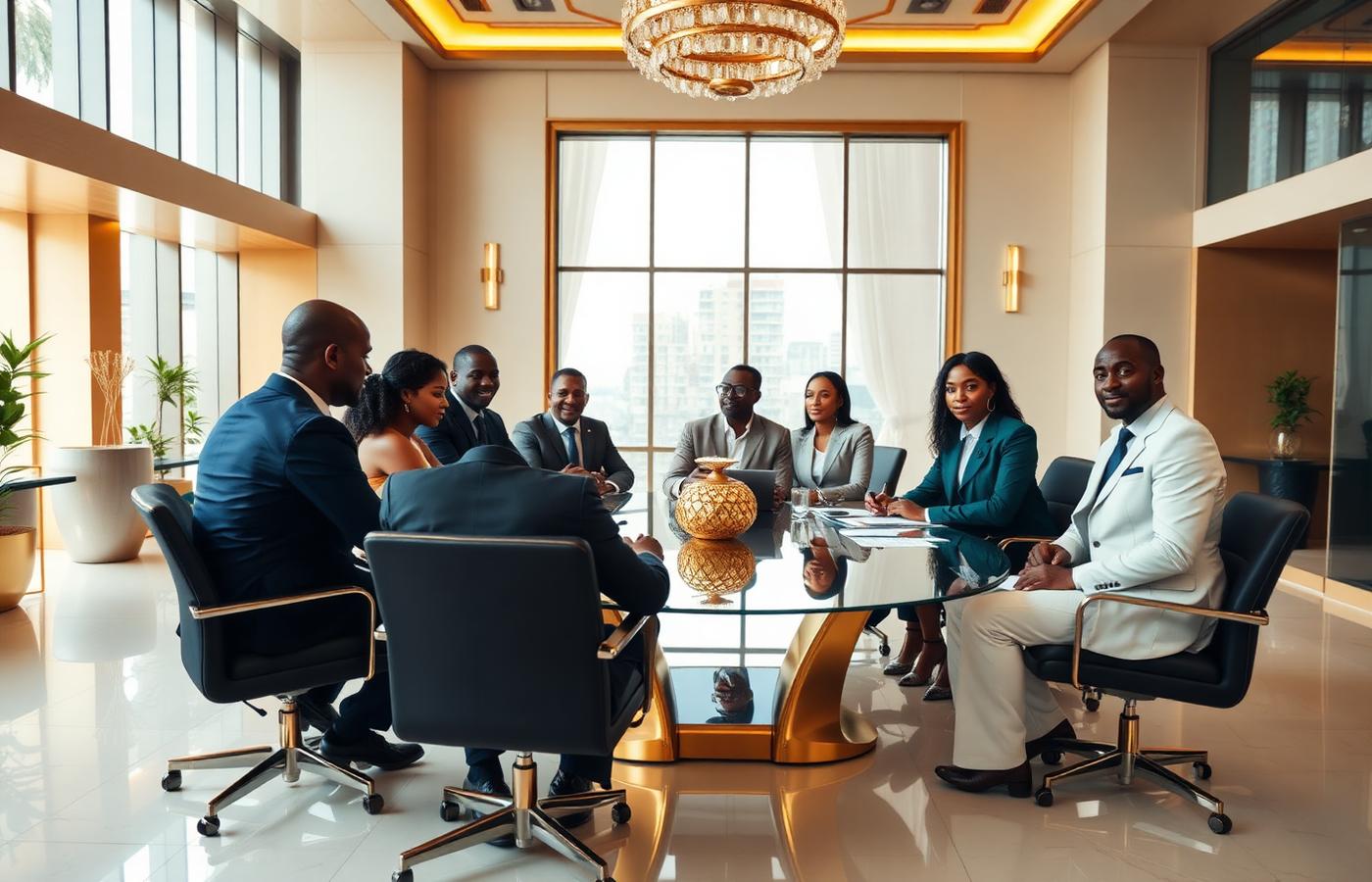 African executives in a leadership session